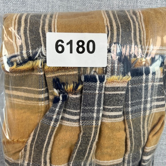 Oli & Hali Distressed Longline Flannel Shirt Women S Yellow Gray Plaid Grunge - Picture 10 of 10